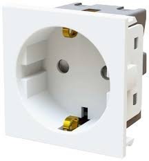 BG Euro Module 16A Schuko Socket Unswitched