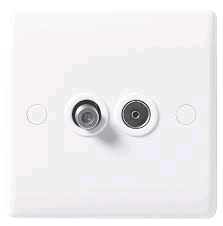 BG 2 Gang Satellite and Co-axial Socket