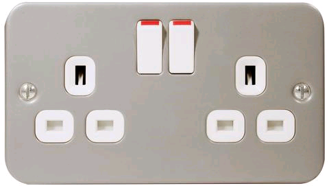 BG 2Gang 13a Switched Metal Clad Socket