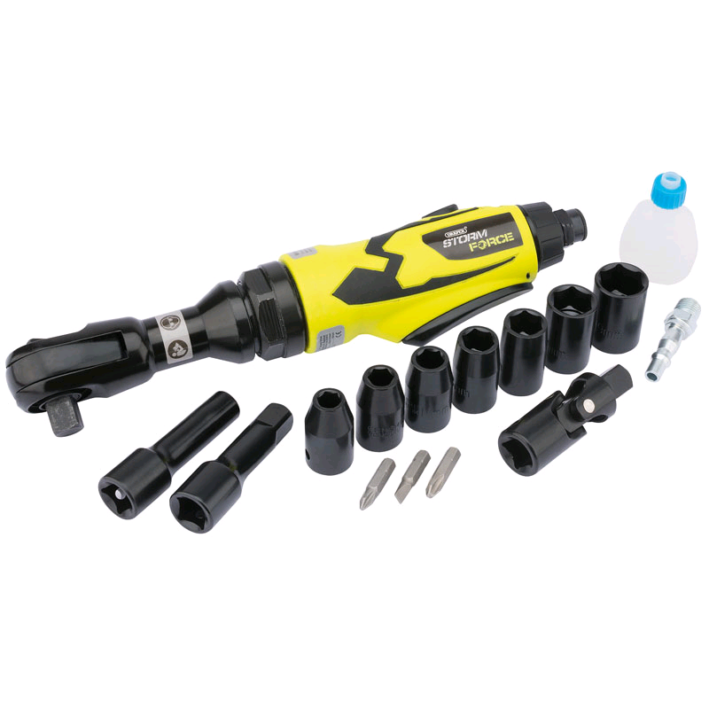 Draper Storm Force 1/2in Compact Air Wrench Ratchet Kit 