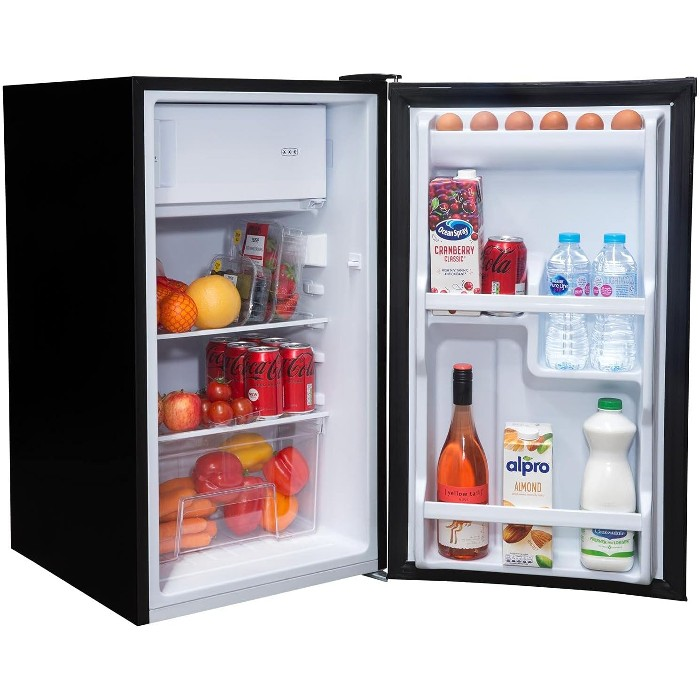 SIA LFIBL Black Undercounter Fridge with 3 star Icebox 48cm Wide