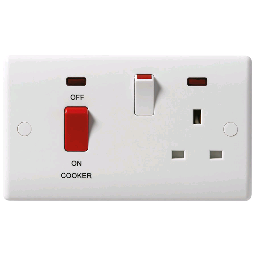 BG 45a DP Cooker Control Unit with 13a Socket and Neon
