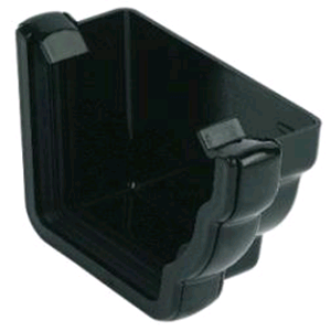Floplast Niagara Square Gutter External R/H Stop End in Black