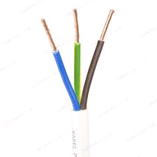 White Flex 0.75mm 3Core Heat Resistant (per mtr)