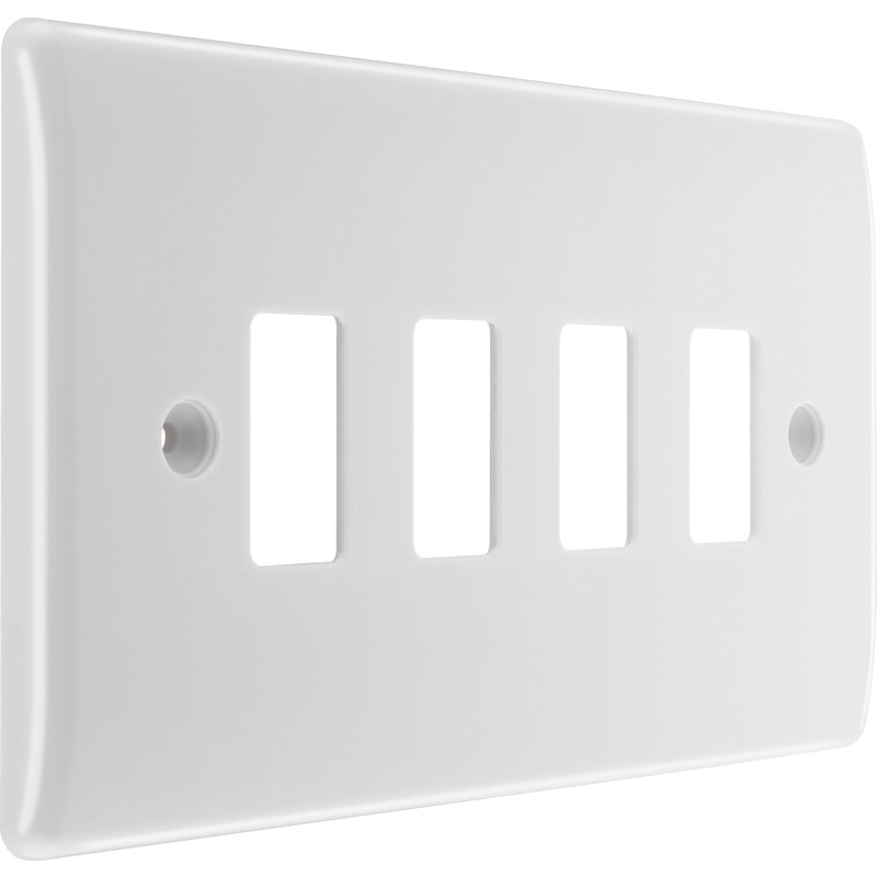 BG Grid 4G Front Plate White (New Type)