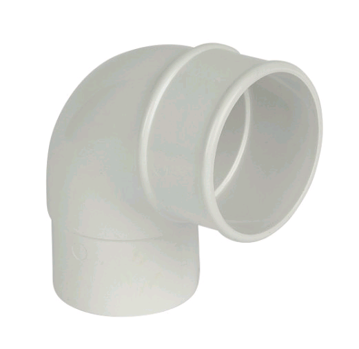 Floplast 68mm Round Downpipe 92½° Offset Bend White 