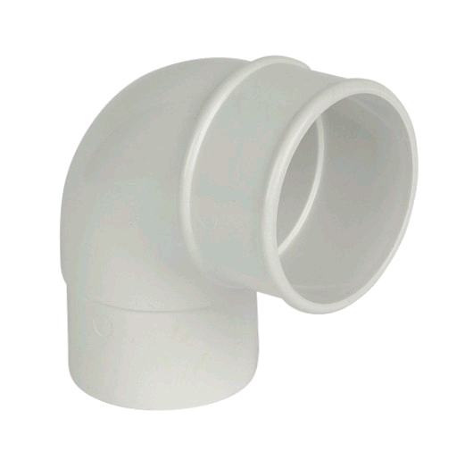 Floplast 68mm Round Downpipe 92 1/2deg Offset Bend White 