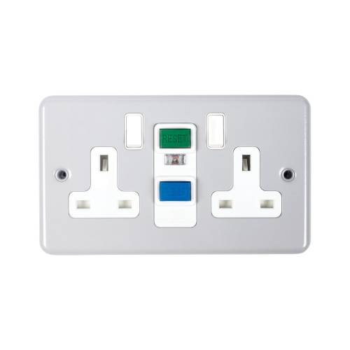 Niglon Metal Clad Twin Switched 13A RCD Socket 