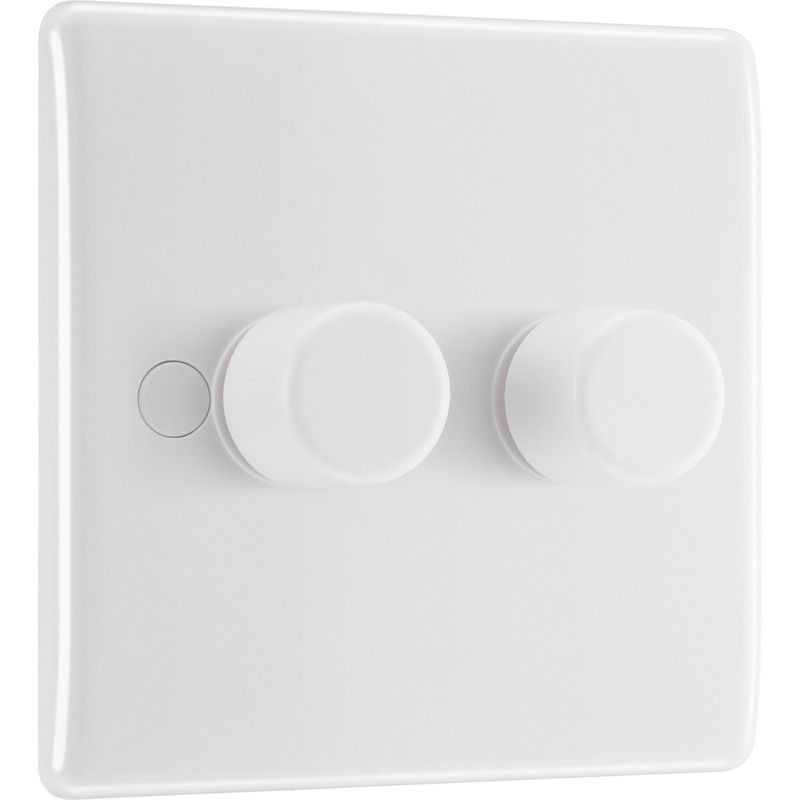 BG 2Gang 2way Intelligent LED Trailing Edge Dimmer Switch Push On/Off 