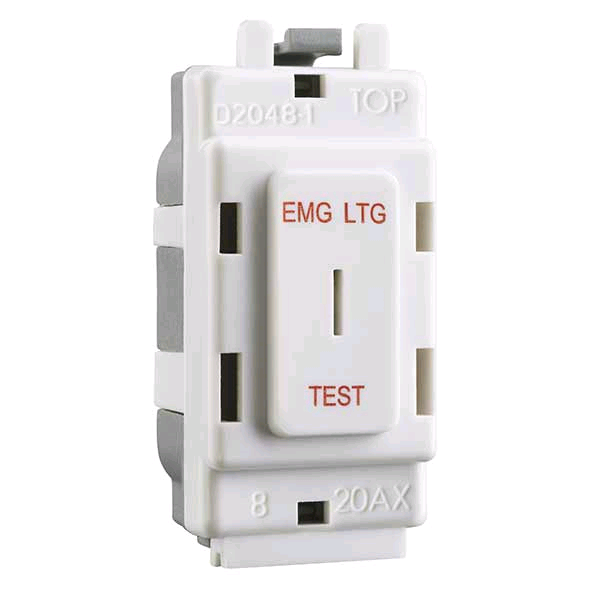 BG Grid 20a Key Switch EMG LTG TEST White