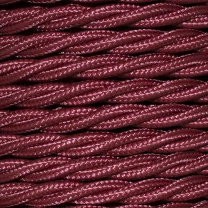 Cable 3 Core Twisted Braided 0.75mm Burgundy