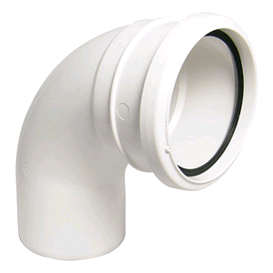 Floplast Soil Pipe 110mm 92 1/2deg Bend White Socket/Spigot