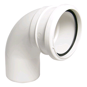 Floplast Soil Pipe 110mm 92 1/2deg Bend White Socket/Spigot 