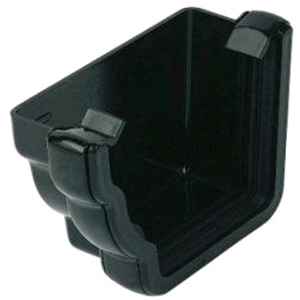 Floplast Niagara Square Gutter External Stop End LH in Black