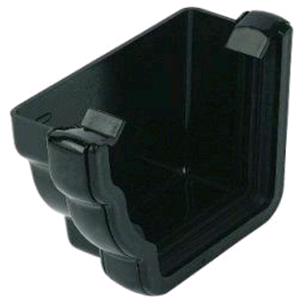 Floplast Niagara Square Gutter External Stop End LH in Black 