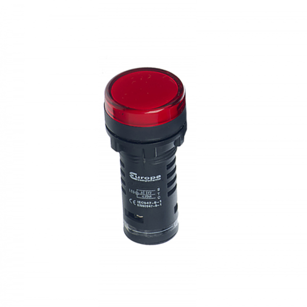 Europa 230V AC 22mm LED Pilot Lamp Red