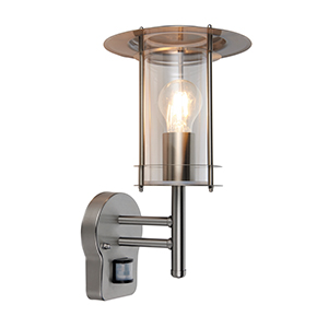 Saxby York Wall Light c/w PIR Stainless Steel 60w IP44 