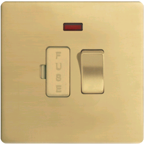 BG 13a Swtch Fused Spur Flatplate Polished Brass