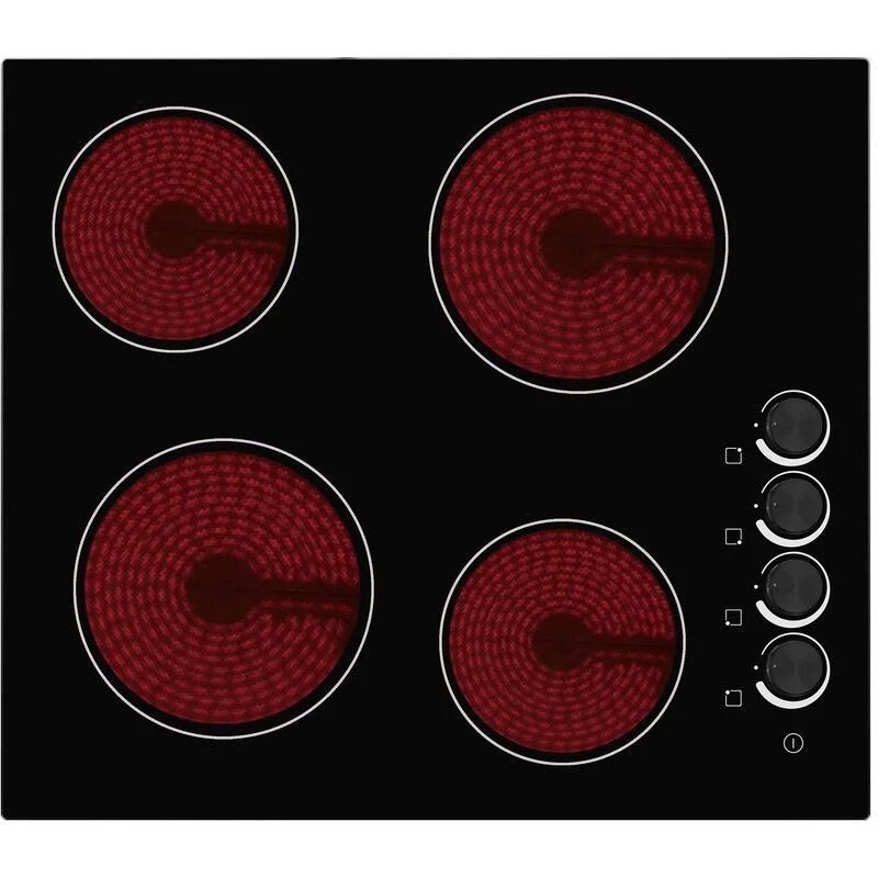 Culina UBCH60KCR Ceramic Hob with Side Dials  Black Glass