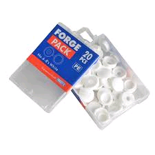 Forgefix No. 6-8's Hinged Domed Cover Caps (Pack) White Plastic 