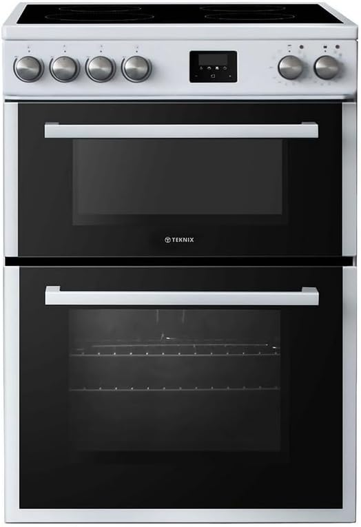 Teknix TKED64W Ceramic Double Oven Cooker 60cm White