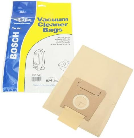 Electruepart BAG269 Bosch Cylinder Cleaner Bags Pack of 5 Alpha 2 Series, Alpha 20-22, Alpha 24-29, Starlight Range, Optima 51 Range, BBS1, BBS5, BS52-58 
