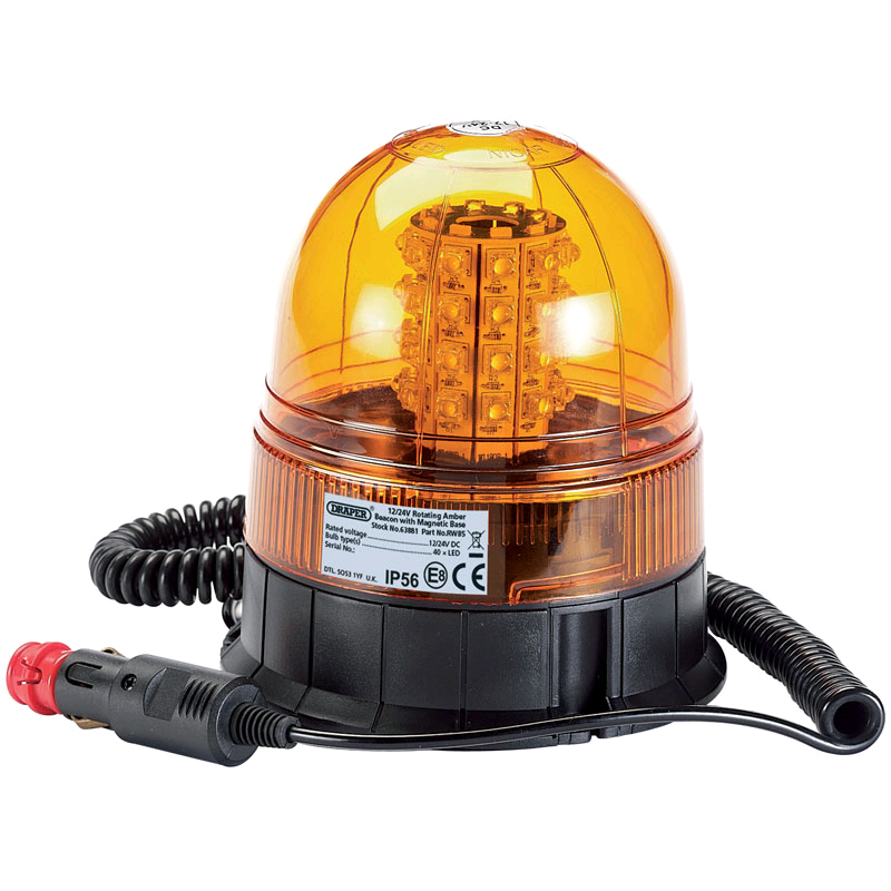 Draper 12/24V MAG LED Rotating Beacon 