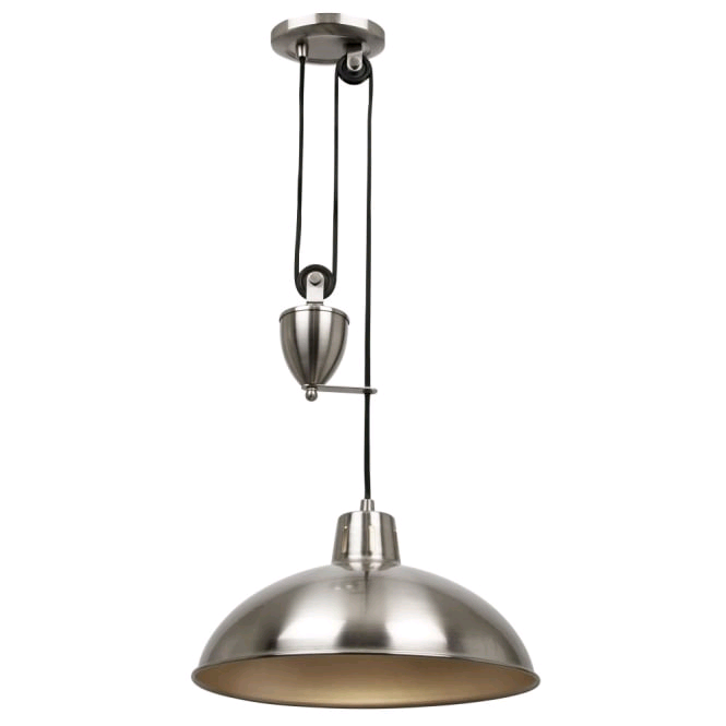 Endon Polka Rise & Fall Pendant in Satin Nickel