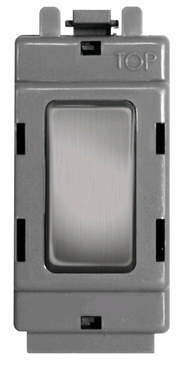 BG Grid 20a DP Switch Brushed Steel