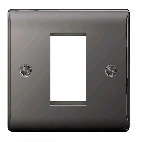 BG Euro Module 1 Gang Front Plate Black Nickel