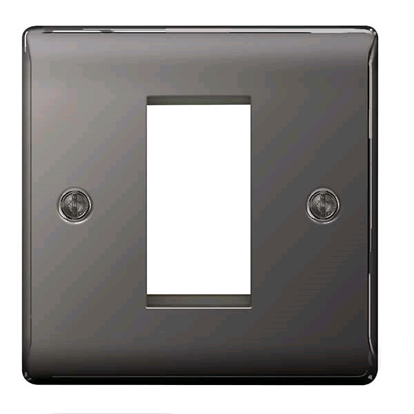 BG Euro Module 1 Gang Front Plate Black Nickel 