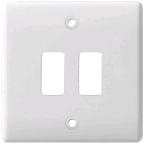 BG Nexus Grid 2gang Front Plate White 