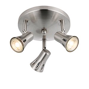 Saxby Krius 3Lt Plate GU10 Spotlight Satin Chrome 