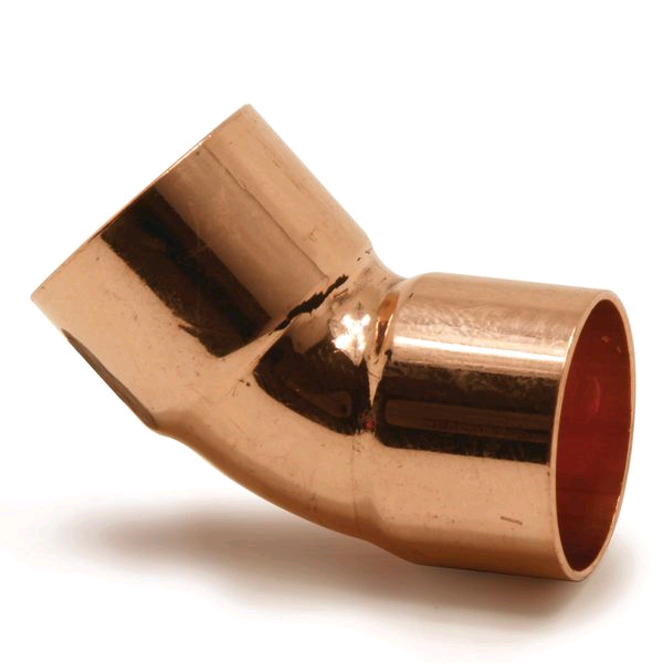 Copper 45deg Obtuse Bend 35mm Endfeed