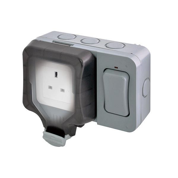 BG Weather Proof IP65 13a DP 1gang + External Switch