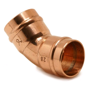 Copper 45deg Elbow 22mm Solder Ring 