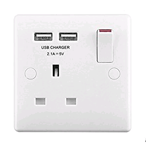 BG Nexus 1 Gang 13a Socket with Twin USB Port