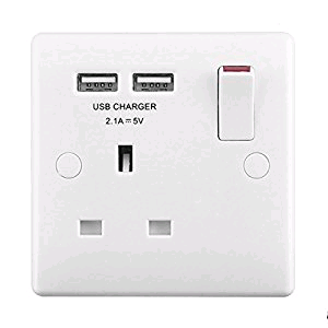 BG Nexus 1 Gang 13a Socket with Twin USB Port 