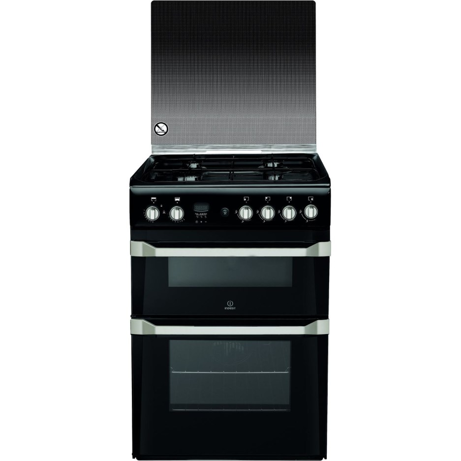 Indesit ID60G2K Double Oven & Hob Gas Cooker Black 60cm (LPG Convertible)
