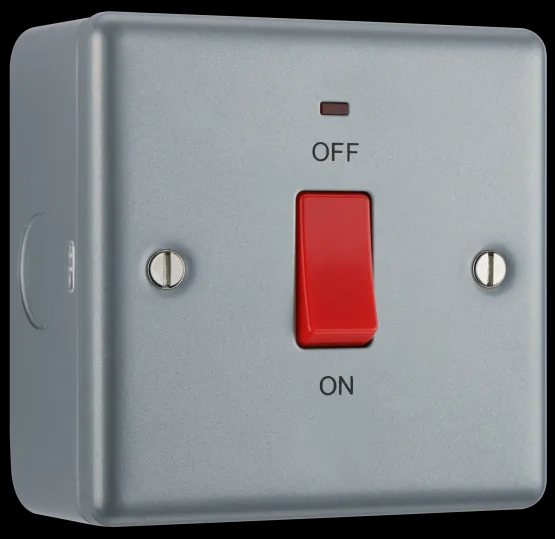 BG Metal Clad 45a DP 1gang Switch & Neon 