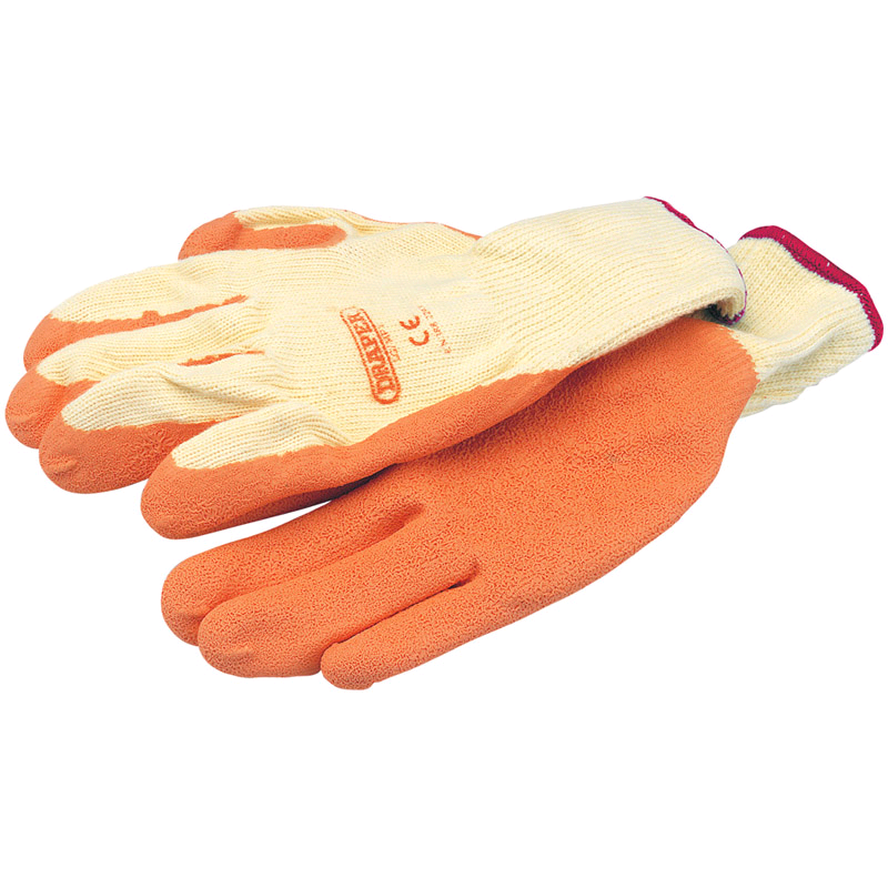 Draper Heavy Duty Latex Coated Orange Glove XL 