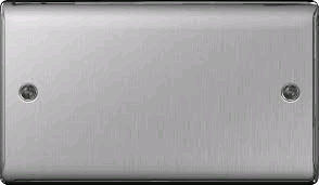 BG 2Gang Blank Plate Brushed Steel