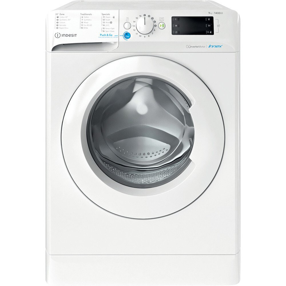 INDESIT BWE91496XWUK Washing Machine 9kg 1600Spin c/w 30 min Wash Delay Timer 
