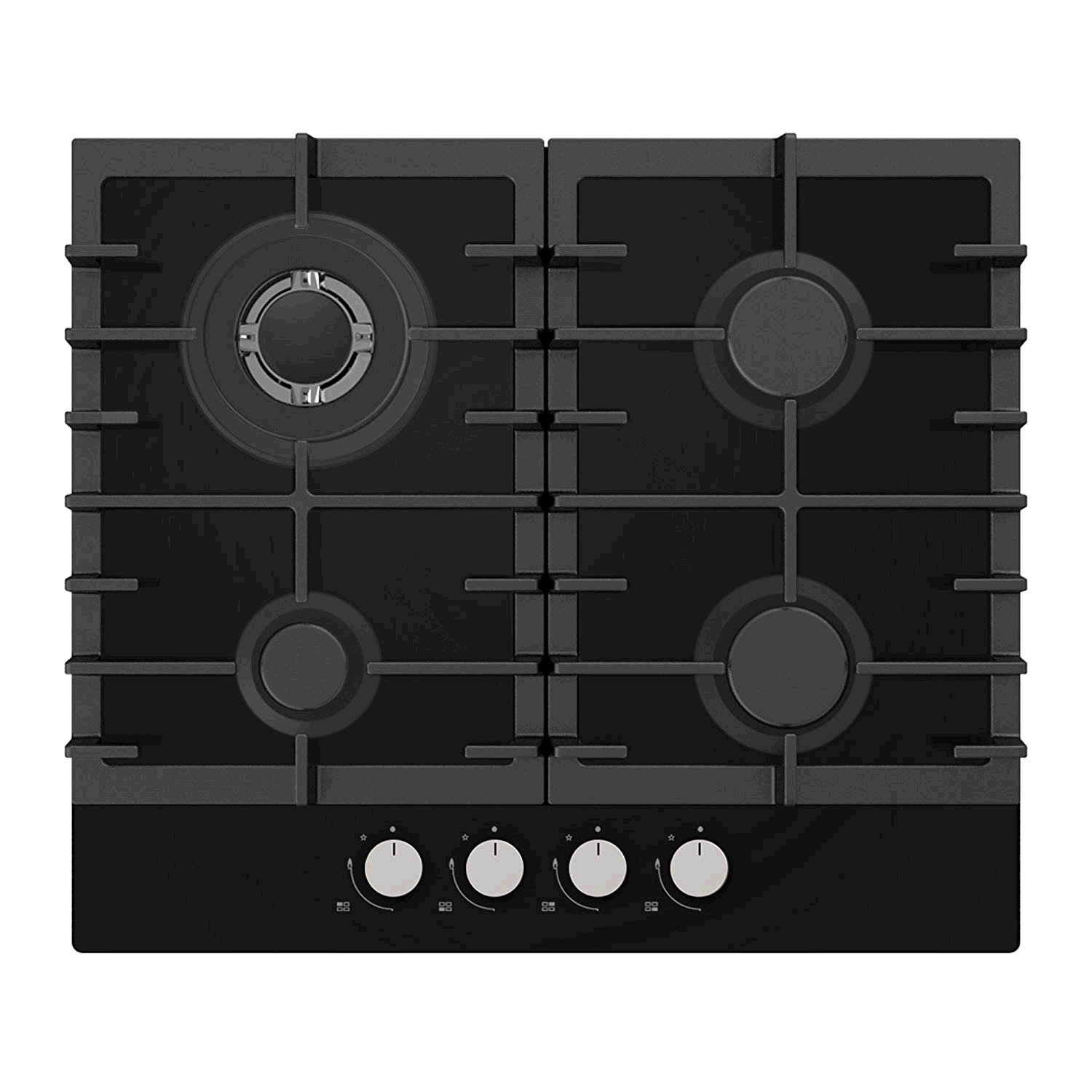 Statesman Built-In Gas Hob 60cm on Glass in Black 