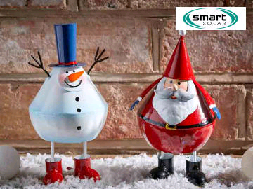Smart Solar Festive Wobblers Snowman/Santa Assorted 