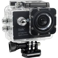 Itek 1080p Action Camera With Waterproof Housing and Mounting Accssossories
