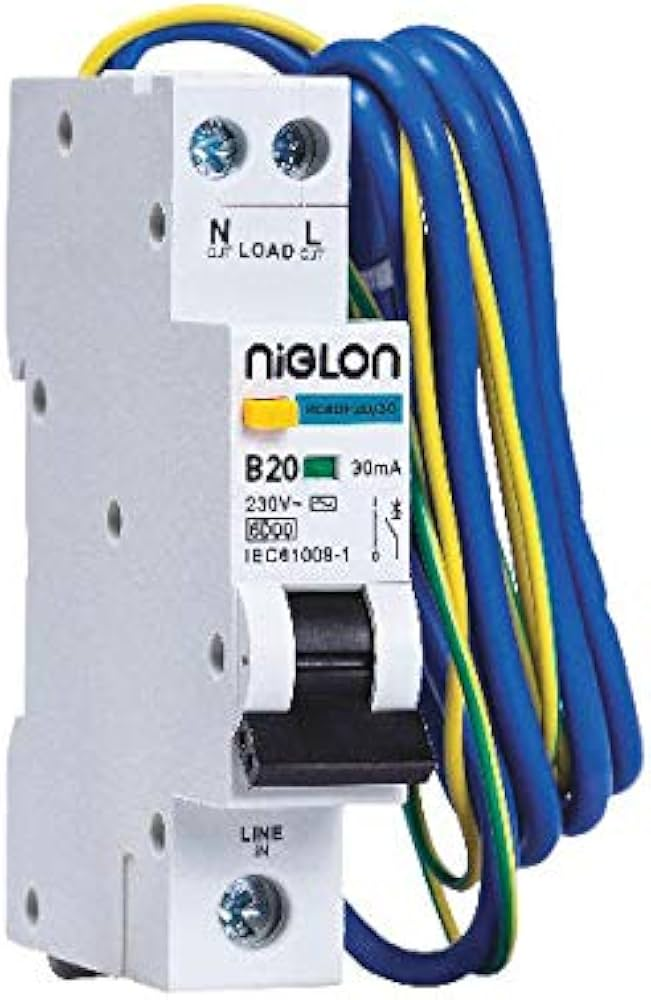 Niglon 20A 30mA "Type A" B Rated Switched Line & Neutral MINI RCBO