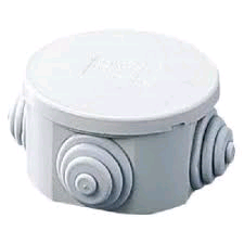 Gewiss Junction Box Round 80 x 40mm c/w Cable Glands IP44 