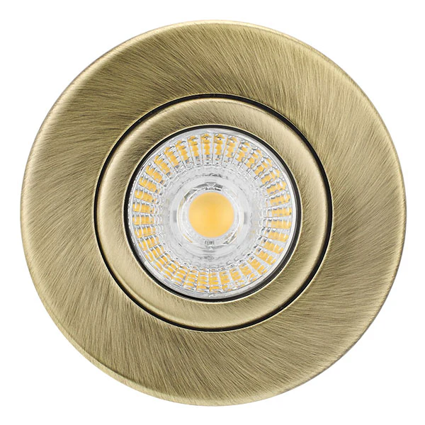 Bell 12V/240V Antique Brass Centre Tilt Downlight (78mm Cut out)
