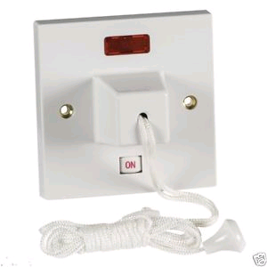 Click Scolmore Polar 45A DP Pull Switch c/w Neon (Square) 